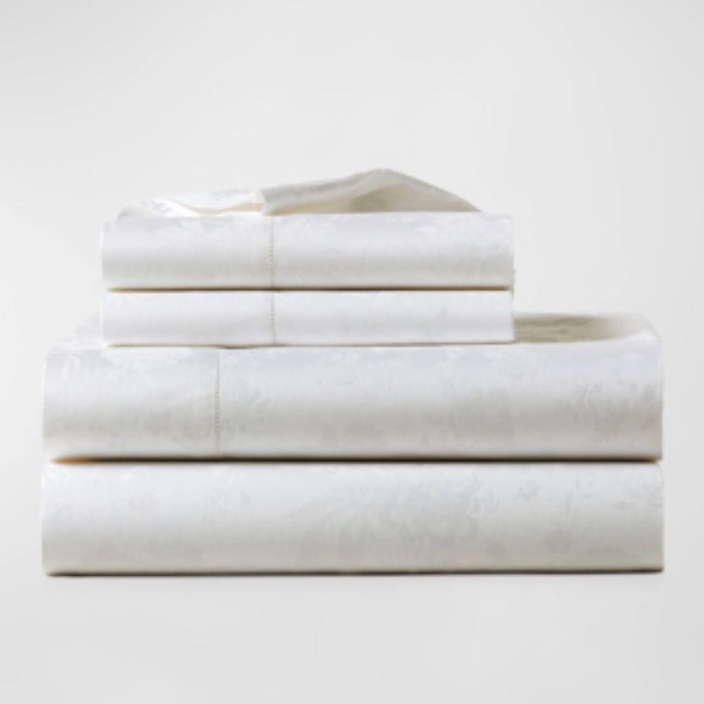Ralph Lauren Bethany Jacquard queen Xtra Deep Fitted Sheet Organic NEW